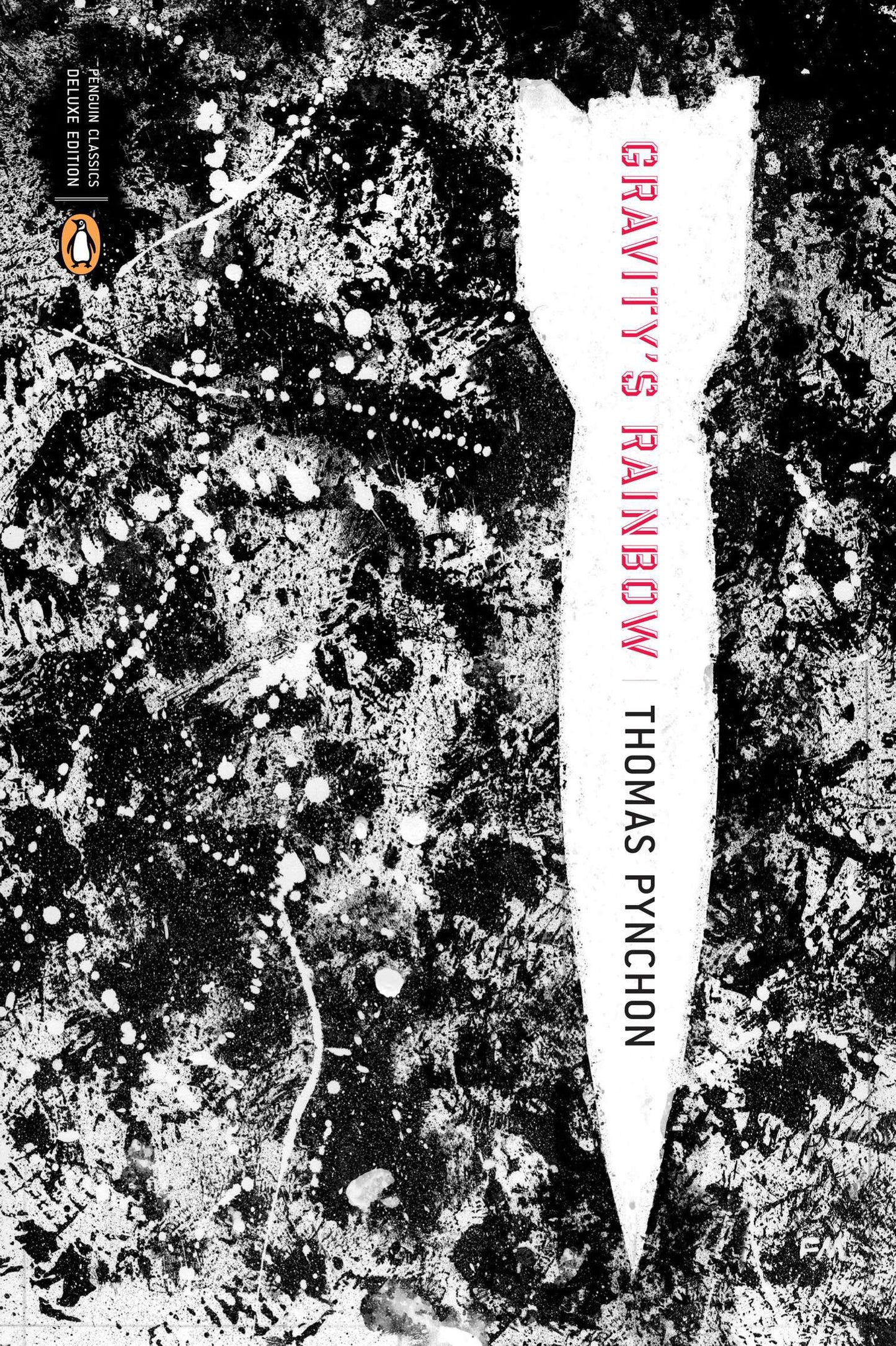 Gravity's Rainbow (Classics Deluxe Edition) by Thomas Pynchon. Cover illustrated by Frank Miller. ISBN 9780143039945.