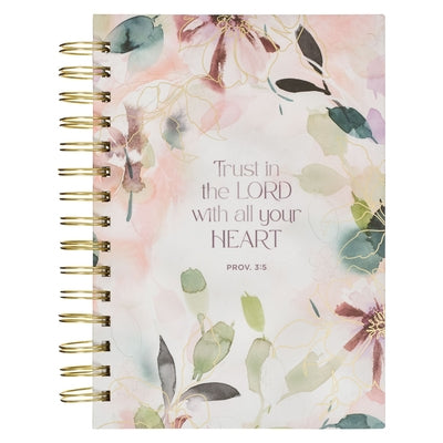 Christian Art Gifts Purple Journal W/Scripture Floral Trust in the Lord Large Bible Verse Notebook, 192 Ruled Pages, Prov. 3:5 Bible Verse by Christian Art Gifts