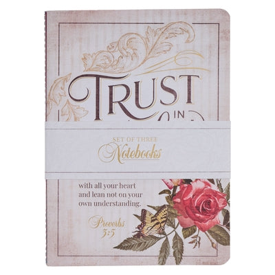 Christian Art Gifts Slim Scripture Notebooks for Women, Trust Hope in the Lord - Inspirational Bible Verse Variety, Floral Set/2 Large by Christianart Gifts