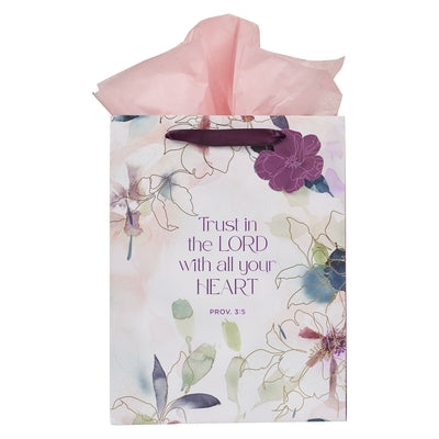 Christian Art Gifts Large Portrait Scripture Gift Bag for Women: Trust in the Lord - Inspirational Bible Verse, Lavender Purple by Christian Art Gifts