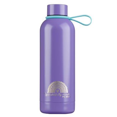 Water Bottle SS Stickers Purple Wonderfully Made Ps. 139:14 by Christian Art Gifts