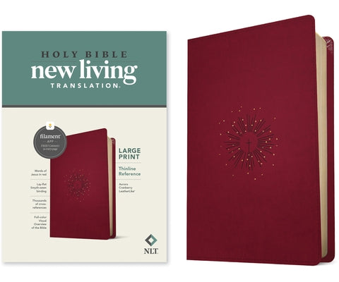 NLT Large Print Thinline Reference Bible, Filament Enabled Edition (Red Letter, Leatherlike, Berry) by Tyndale