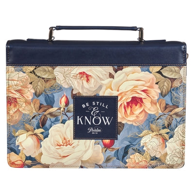 Bible Cover Fashion Navy Be Still Ps. 46:10 by Christian Art Gifts
