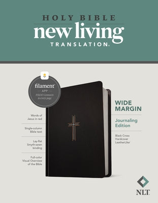 NLT Wide Margin Bible, Filament-Enabled Edition (Hardcover Leatherlike, Black Cross, Red Letter) by Tyndale
