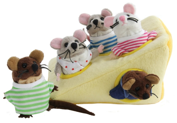 Hide-Away Mice in Cheese Finger Puppet Set: Mice in Cheese by The Puppet Company Ltd