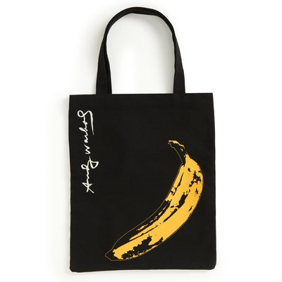 Warhol Banana Canvas Tote Bag - Black by Galison