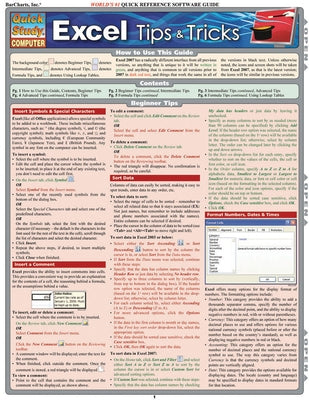 Excel Tips & Tricks: Quickstudy Laminated Reference Guide (Quickstudy Computer) by Hales, John
