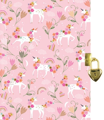 Unicorn Blooms Locking Journal (Diary with Lock) by
