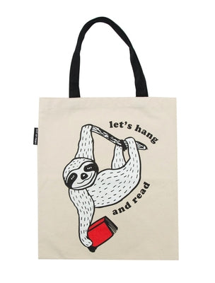 Book Sloth: Let's Hang and Read Tote Bag by Out of Print