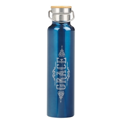 Stainless Steel Water Bottle Blue Grace Ephesians 2:8 by