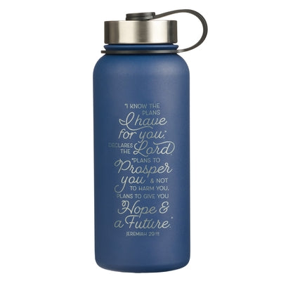 Christian Art Gifts Stainless Steel Double Wall Vacuum Sealed Insulated Water Bottle for Men and Women: I Know the Plans - Jeremiah 29:11 Inspirationa by Christian Art Gifts