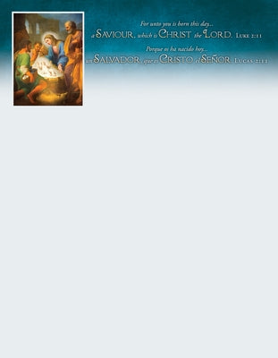 Letterhead - Christmas - Bilingual - For Unto You Is Born This Day - Luke 2:11/Lucas 2:11 by Warner Press