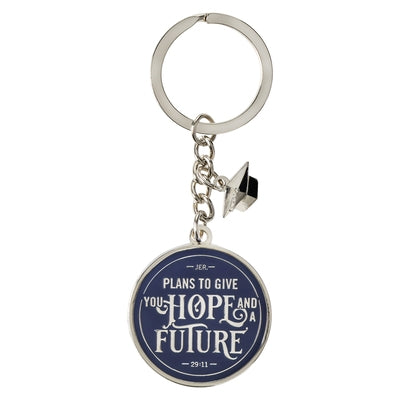 Christian Art Gifts Metal Keyring for Men and Women Hope and a Future - Jeremiah 29:11 Inspirational Bible Verse