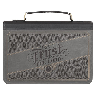 Bible Cover Gray/Black Trust in the Lord Prov. 3:5 by Christian Art Gifts