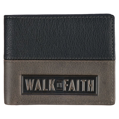 Wallet Leather Two-Tone Walk by Faith 2 Cor. 5:7 by Christian Art Gifts