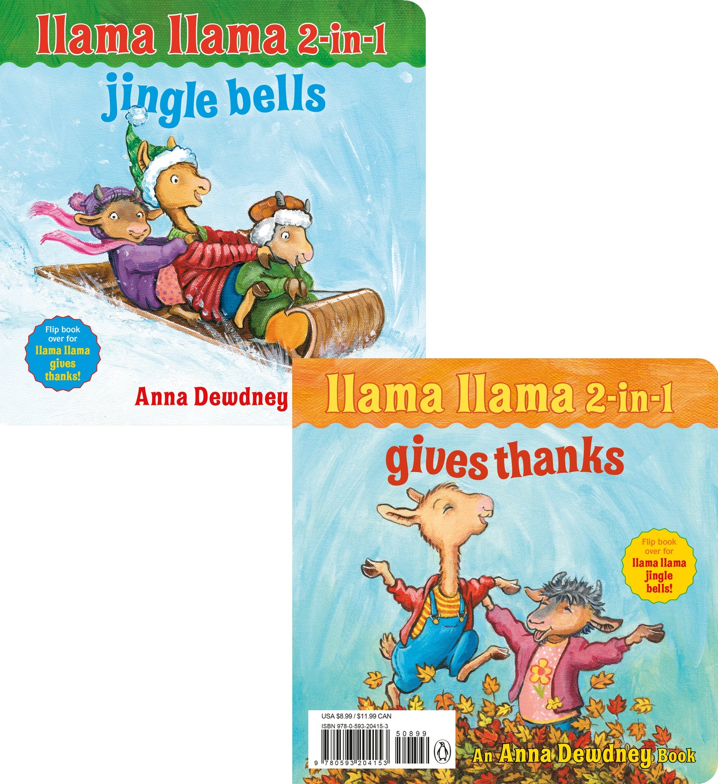 Llama Llama 2-In-1: Gives Thanks/Jingle Bells by Dewdney, Anna. ISBN 9780593204153.