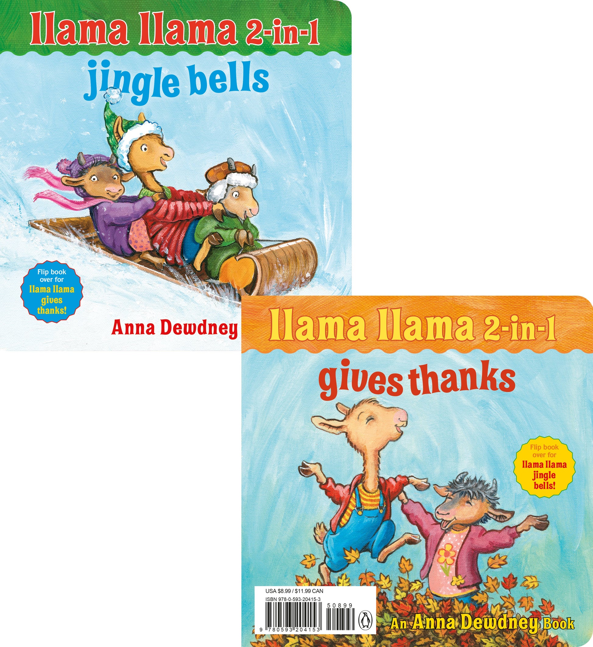 Llama Llama 2-In-1: Gives Thanks/Jingle Bells by Dewdney, Anna. ISBN 9780593204153.