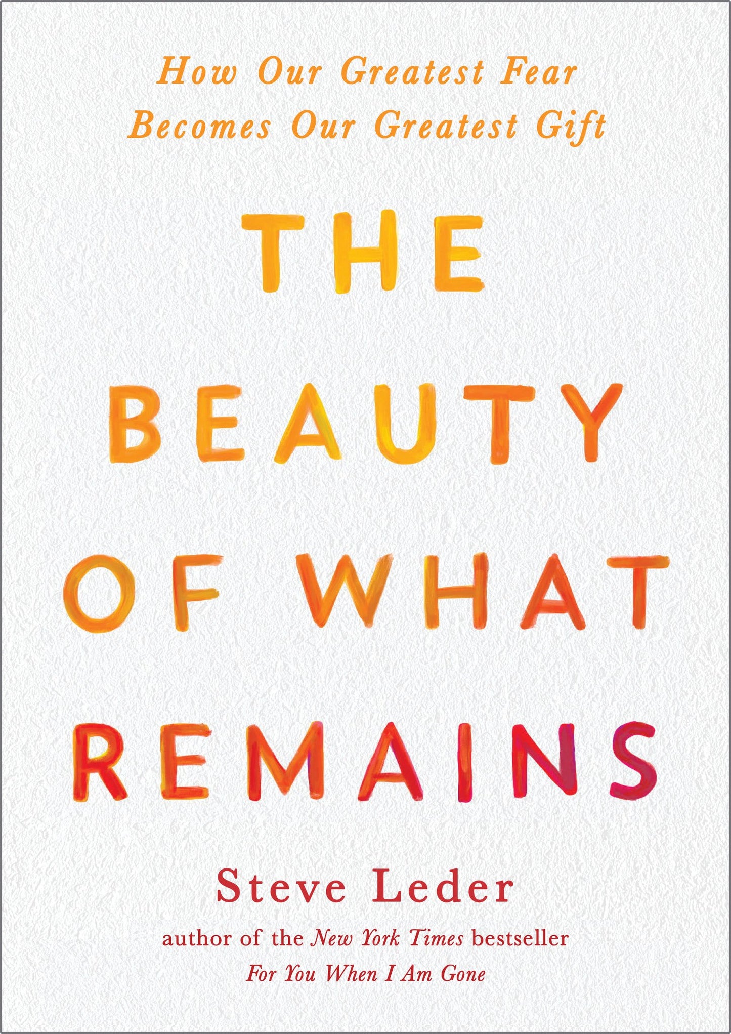 The Beauty of What Remains: How Our Greatest Fear Becomes Our Greatest Gift by Leder, Steve. ISBN 9780593421376.