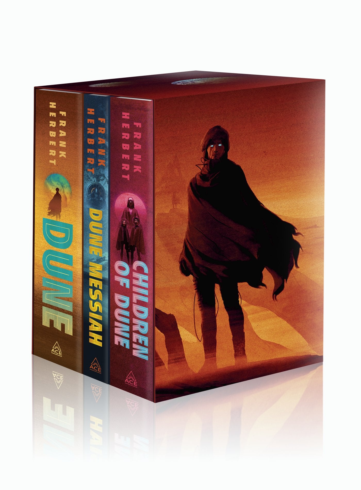 Frank Herbert's Dune Saga 3-Book Deluxe Hardcover Boxed Set: Dune, Dune Messiah, and Children of Dune by Herbert, Frank. ISBN 9780593548905.
