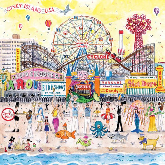 Michael Storrings Summer at the Amusement Park 500 Piece Puzzle by Galison. ISBN 9780735343269.