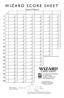 Wizard(r) Oversized Scorepads by U. S. Games Systems