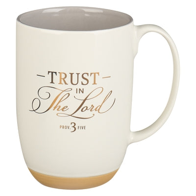 Christian Art Gifts Ceramic Coffee & Tea Mug: Trust in the Lord - Proverbs 3:5 Inspirational Bible Verse, Creamy Beige, 15 Oz. by Christian Art Gifts