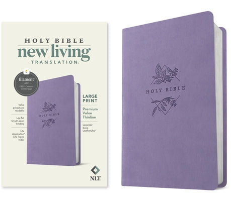 NLT Large Print Premium Value Thinline Bible, Filament Enabled (Leatherlike, Lavender Song) by Tyndale