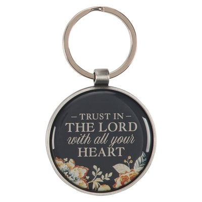 Christian Art Gifts Inspirational Keychain for Women: Trust in the Lord - Encouraging Bible Verse Proverb Accessory for Girls, Round Silver Coated Key by Christian Art Gifts