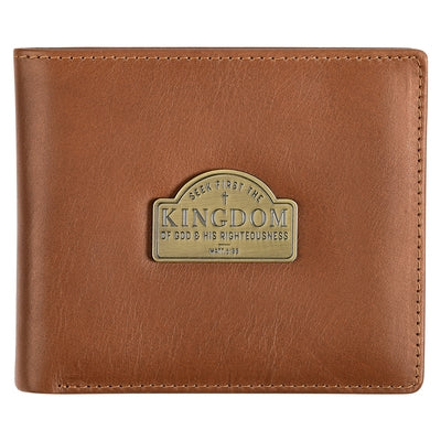 Christian Art Gifts Genuine Full Grain Leather Rfid Blocking Scripture Wallet for Men: Seek First the Kingdom - Matthew 6:33 Inspirational Bible Verse by Christian Art Gifts