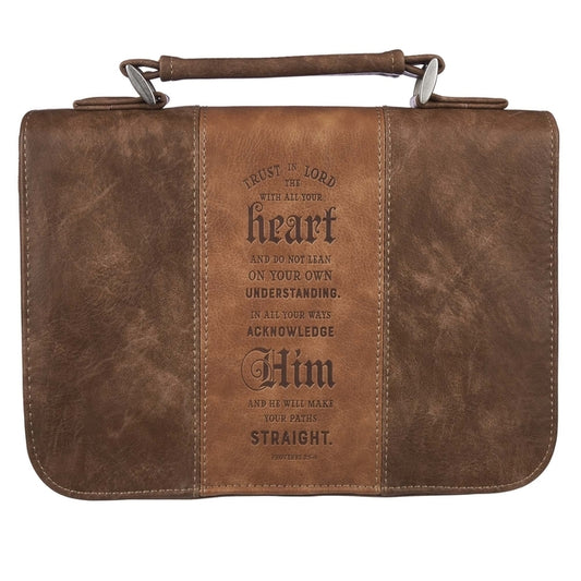 Classic Bible Cover Medium Luxleather Trust in the Lord - Prov 3:5-6 by Christian Art Gifts