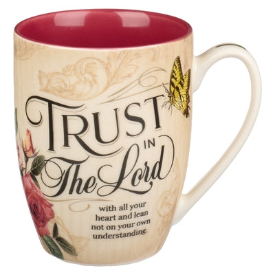 Christian Art Gifts Ceramic Coffee & Tea Mug: Trust in the Lord - Proverbs 3:5 Inspirational Bible Verse, Maroon, 12 Oz. by Christian Art Gifts