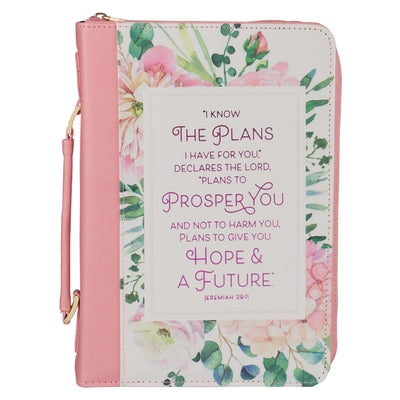 Bible Cover Fashion Pink Floral I Know the Plans Jer. 29:11 by Christian Art Gifts