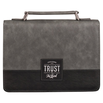 Christian Art Gifts Charcoal Faux Leather Bible Cover for Men, Trust in the Lord - Proverbs 3:5, Medium by Christian Art Gifts