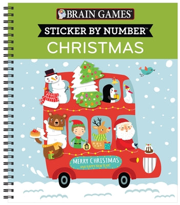 Brain Games - Sticker by Number: Christmas (Bus Cover) [With Sticker(s)] by Publications International Ltd