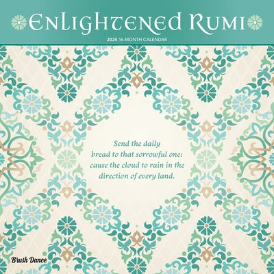 Enlightened Rumi 2025 12 X 24 Inch Monthly Square Wall Calendar Plastic-Free by Brush Dance