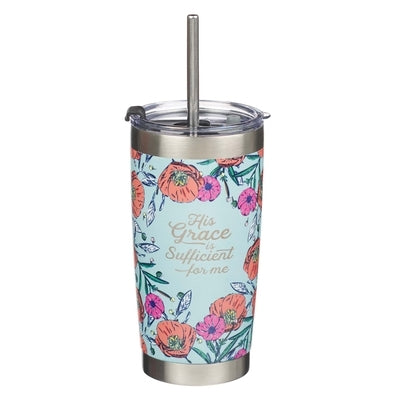 Travel Mug Stainless Steel His Grace Is Sufficient 2 Corinthians 12:9 by