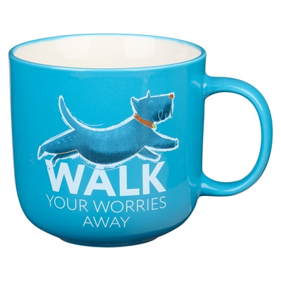 The Fur Side Coffee Mug for Dog Lovers, Walk Your Worries Away Ceramic by Christian Art Gifts