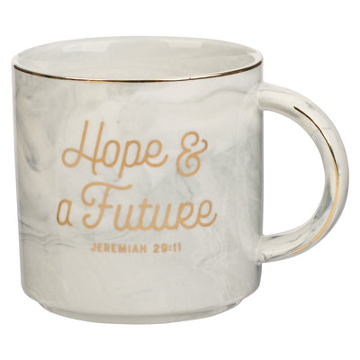 Christian Art Gifts Ceramic Coffee & Tea Mug: Hope & a Future - Jeremiah 29:11 Inspirational Bible Verse, Marbled Charcoal Gray, 13 Oz. by Christian Art Gifts