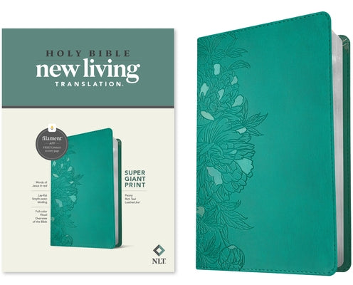 NLT Super Giant Print Bible, Filament-Enabled Edition (Leatherlike, Peony Rich Teal, Red Letter) by Tyndale