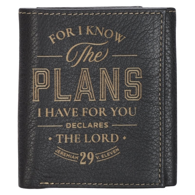 Wallet Leather Black I Know the Plans Jer. 29:11 by Christian Art Gifts