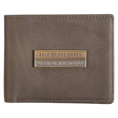Christian Art Gifts Genuine Full Grain Leather Rfid Blocking Scripture Wallet for Men: Salt of the Earth - Matthew 5:13 Inspirational Bible Verse Acce by Christian Art Gifts