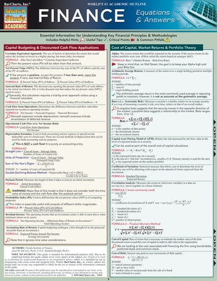 Finance Equations & Answers: Laminated Reference Guide by Florida Institute of Finance
