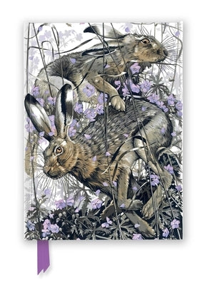 Martin Truefitt-Baker: Hares in Meadow Cranesbill (Foiled Journal) by Flame Tree Studio