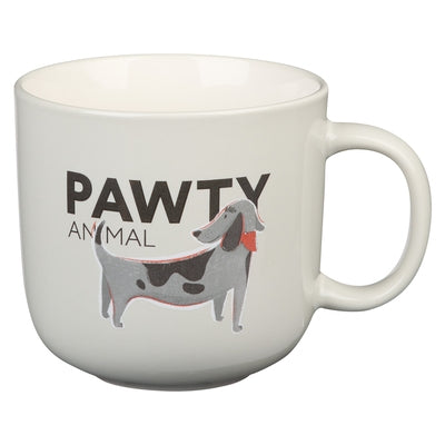 The Fur Side Coffee Mug for Dog Lovers, Pawty Animal Ceramic by Christian Art Gifts