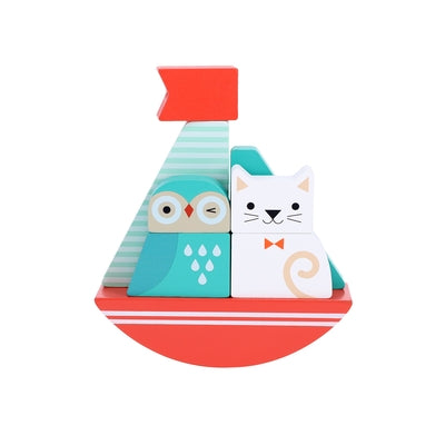 Owl & the Pussy-Cat Wooden Stacking Toy by Petit Collage