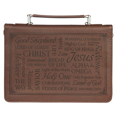 Bible Cover Classic Brown Names of Jesus Isa. 9:6 by Christian Art Gifts