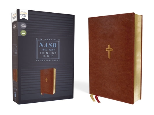 Nasb, Thinline Bible, Leathersoft, Brown, Red Letter Edition, 1995 Text, Comfort Print by Zondervan