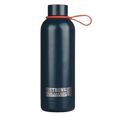 Water Bottle SS Stickers Navy Strong and Courageous Josh. 1:9 by Christian Art Gifts
