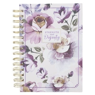 Journal Wirebound Purple Floral Strength & Dignity Prov. 31:25 by Christian Art Gifts
