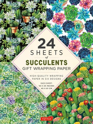 Succulents Gift Wrapping Paper - 24 Sheets: 18 X 24 (45 X 61 CM) Wrapping Paper by Tuttle Studio